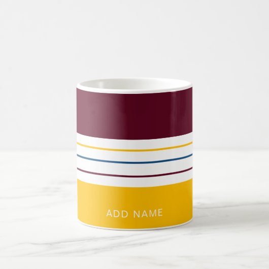 Mug Rayures ambrées jaunes automnales (Centre)