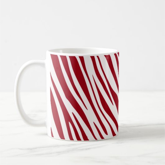 Mug Rayures Animales Zèbre Rouge Tendance (Gauche)