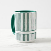 Mug Rayures aquarelles vert sarcelle tendance nom pers (Devant gauche)