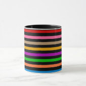 Mug Rayures arc-en-ciel colorées - Noir (Centre)