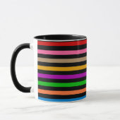 Mug Rayures arc-en-ciel colorées - Noir (Gauche)