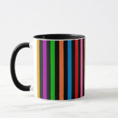 Mug Rayures arc-en-ciel colorées - Noir  (Gauche)