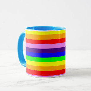 Mug Rayures arc-en-ciel horizontales classiques et col