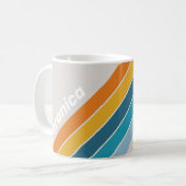 Mug Rayures Arc-en-ciel Rétro avec Nom (Devant gauche)