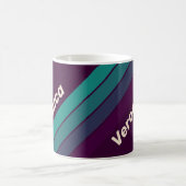 Mug Rayures arc-en-ciel violet rétro avec nom (Centre)