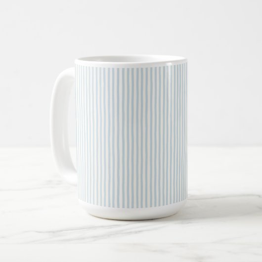 Mug Rayures Blanc Bleu Clair (Devant gauche)