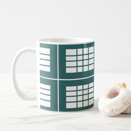 Mug Rayures blanches sarcelle (Avec donut)