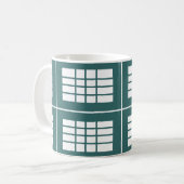 Mug Rayures blanches sarcelle (Devant gauche)