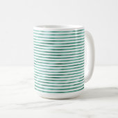 Mug Rayures Blanches Vert Glam (Devant droit)