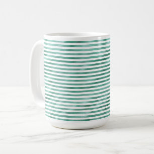 Mug Rayures Blanches Vert Glam
