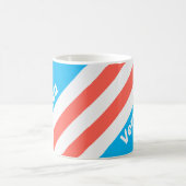 Mug Rayures Bleu Ciel Rétro avec Nom (Centre)