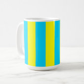 Mug Rayures Bleu Clair et Jaune (Devant gauche)