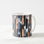 Mug Rayures bleu marine rouille orange (Devant droit)