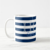 Mug Rayures Bleu Nuit Modernes , Maison Douce Maison (Gauche)