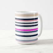 Mug Rayures Bleu Rose et Sable (Devant droit)