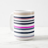 Mug Rayures Bleu Rose et Sable (Devant gauche)