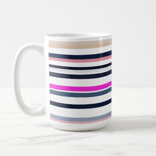 Mug Rayures Bleu Rose et Sable (Gauche)