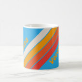 Mug Rayures Bleu Surf Délavé avec Nom (Centre)
