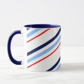 Mug Rayures bleues blanches rouges nautiques (Gauche)