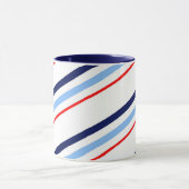 Mug Rayures bleues blanches rouges nautiques (Centre)