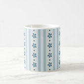 Mug Rayures Bleues Clair Et Fleurs (Centre)