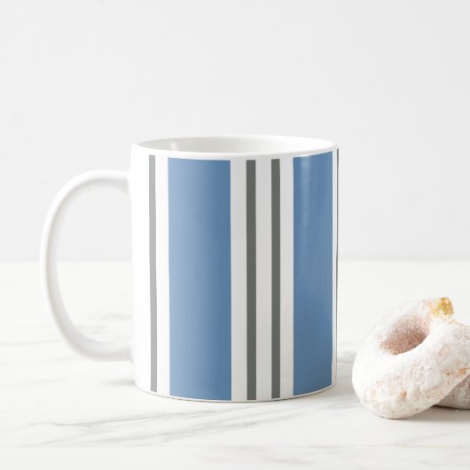 Mug Rayures Bleues et Blanches Côtières (Avec donut)