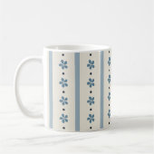 Mug Rayures Bleues Et Crème Et Fleurs (Gauche)