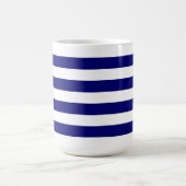 Mug Rayures bleues nautiques et graphique blanc d'arc (Centre)