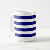 Mug Rayures bleues nautiques et graphique blanc d'arc (Devant gauche)
