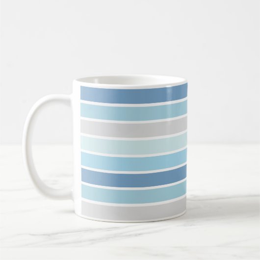 Mug Rayures Bleues Nuancées (Gauche)