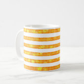 Mug Rayures Bokeh Orange Et Blanc (Devant gauche)
