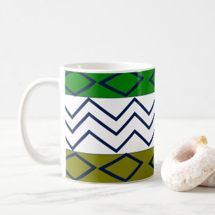 Mug Rayures Chevron Vertes Géométrique