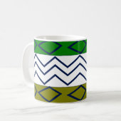 Mug Rayures Chevron Vertes Géométrique (Devant gauche)