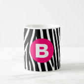 Mug Rayures Classiques de Zèbre Monogramme Rose Clair (Centre)