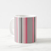 Mug Rayures classiques rose et gris (Devant gauche)