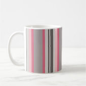 Mug Rayures classiques rose et gris (Gauche)