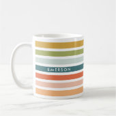 Mug Rayures Colorées Nom Personnalisé (Gauche)