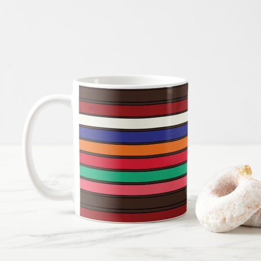 Mug Rayures Colorées Vibrantes (Avec donut)