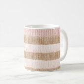 Mug Rayures Crème Beige Rose (Devant droit)