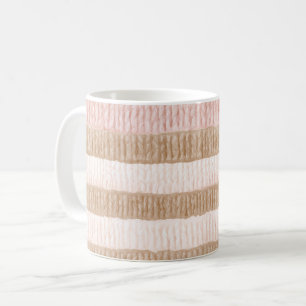 Mug Rayures Crème Beige Rose