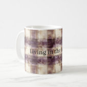 Mug Rayures Crème Beige Violet (Devant gauche)