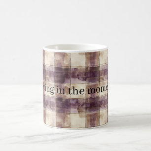Mug Rayures Crème Beige Violet