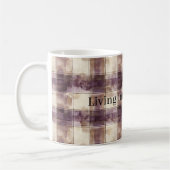 Mug Rayures Crème Beige Violet (Gauche)