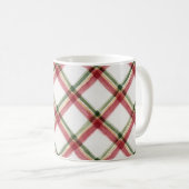 Mug Rayures crème vert rouge (Devant droit)