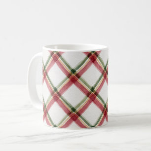 Mug Rayures crème vert rouge