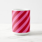 Mug Rayures de bonbon à la menthe de Noël rose et roug (Centre)