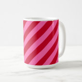 Mug Rayures de bonbon à la menthe de Noël rose et roug (Devant droit)