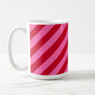 Mug Rayures de bonbon à la menthe de Noël rose et roug