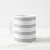 Mug Rayures de bonbon grises blanches (Devant gauche)