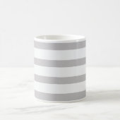 Mug Rayures de bonbon grises blanches (Centre)